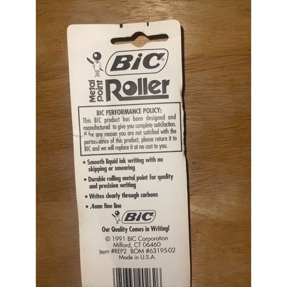 BIC Metal Point Roller Black Ink .4mm Fine Line Smooth Liquid Writing Metal Poin - Picture 4 of 14